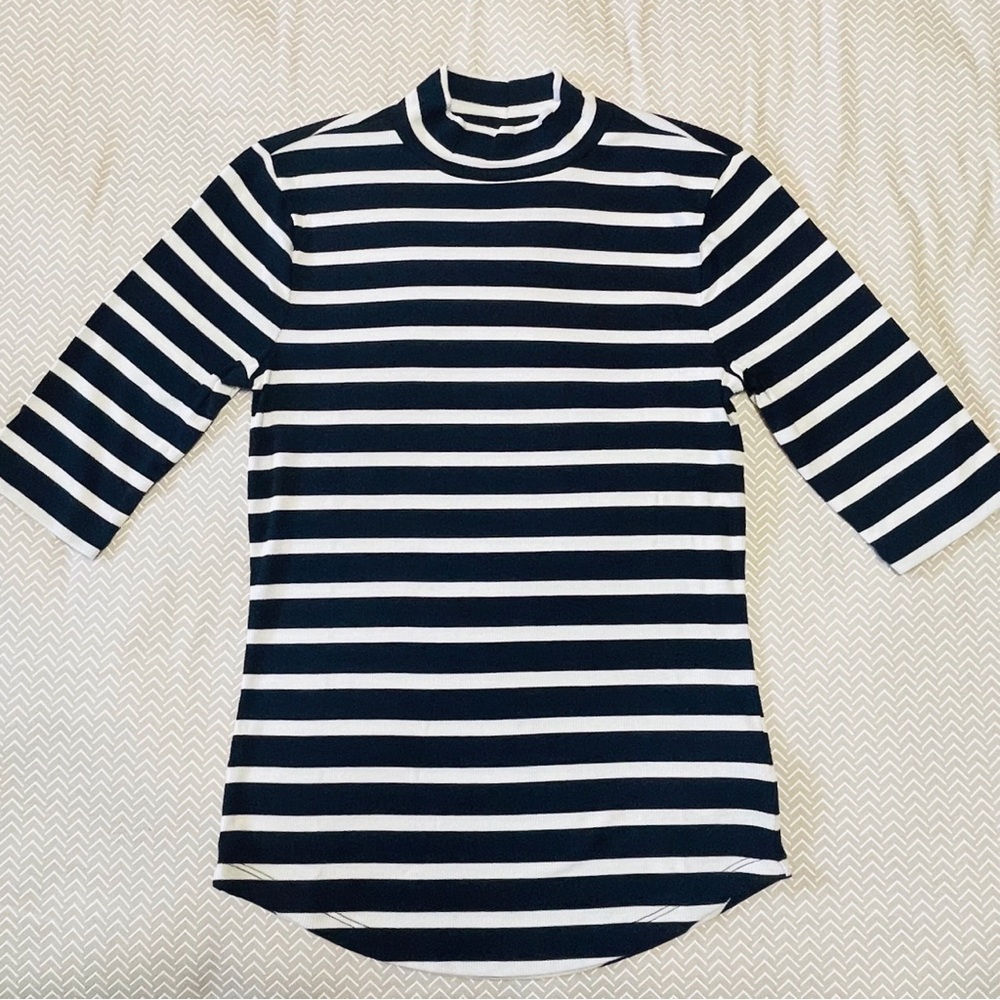 GAP Striped Mini Rib Mock Tee - Picture 3 of 7